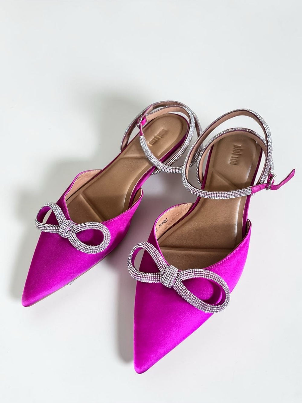 Bibi Lou Fuchsia Rhinestone Flats Size 40 Wedding Party Shoes
